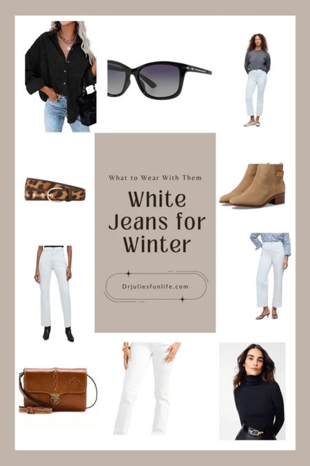 This is for you if you wonder how to wear white jeans in winter 🥶!
Do you like the thought of wearing white jeans in winter but have no idea how to do it and look cool 😎 doing it?  Well, here is the blog post to give you the ideas 💡 you need. I have put together three cute white jeans looks that YOU CAN COPY TODAY!  Probably with some pieces in your closet. Go to my blog post: How to wear White Jeans in Winter 3 Ways - Dr. Julie's Fun Life for lots of ideas.
OR, click on my stories and see the links.  And PLEASE SHARE THIS POST with your friend who isn’t sure if white jeans are safe to wear all year round (they are!).
#ltkunder50
#ltkover50
#ltkjeans
#ltkwinteroutfits
#ltksalealert


#LTKSeasonal #LTKstyletip #LTKSpringSale