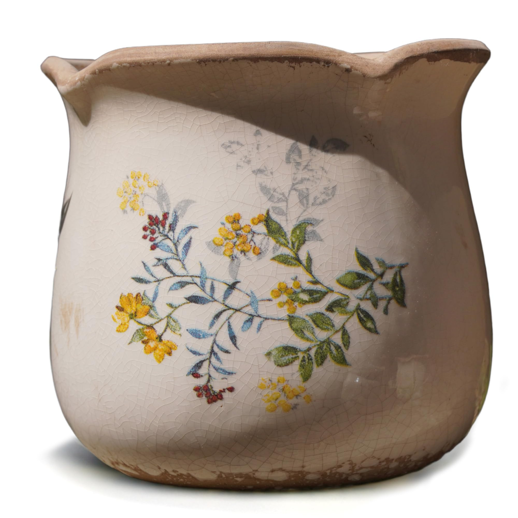 Rustic Ceramic Planter, 6 Inch Tuscan Vintage Flower Pot with Drainage, Farmhouse Garden Pot for ... | Amazon (US)