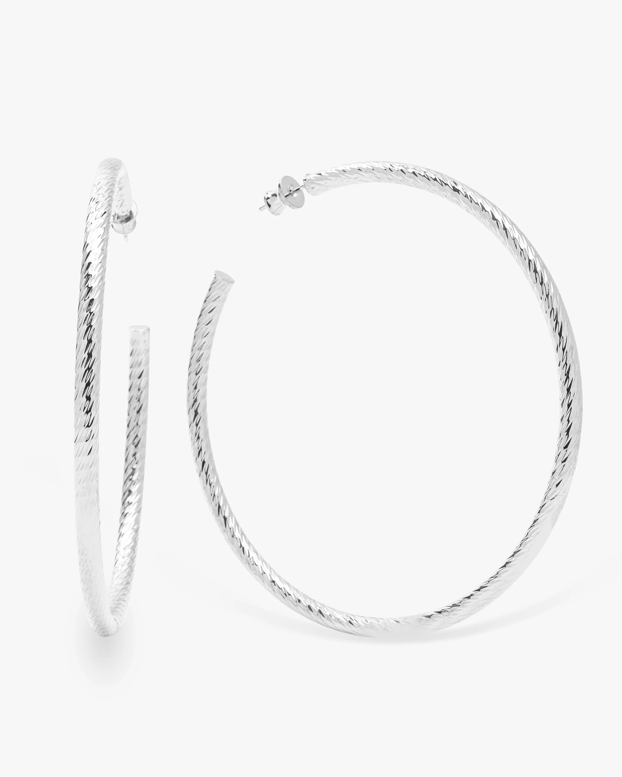 Diamond Cut 3" Hoops | Melinda Maria
