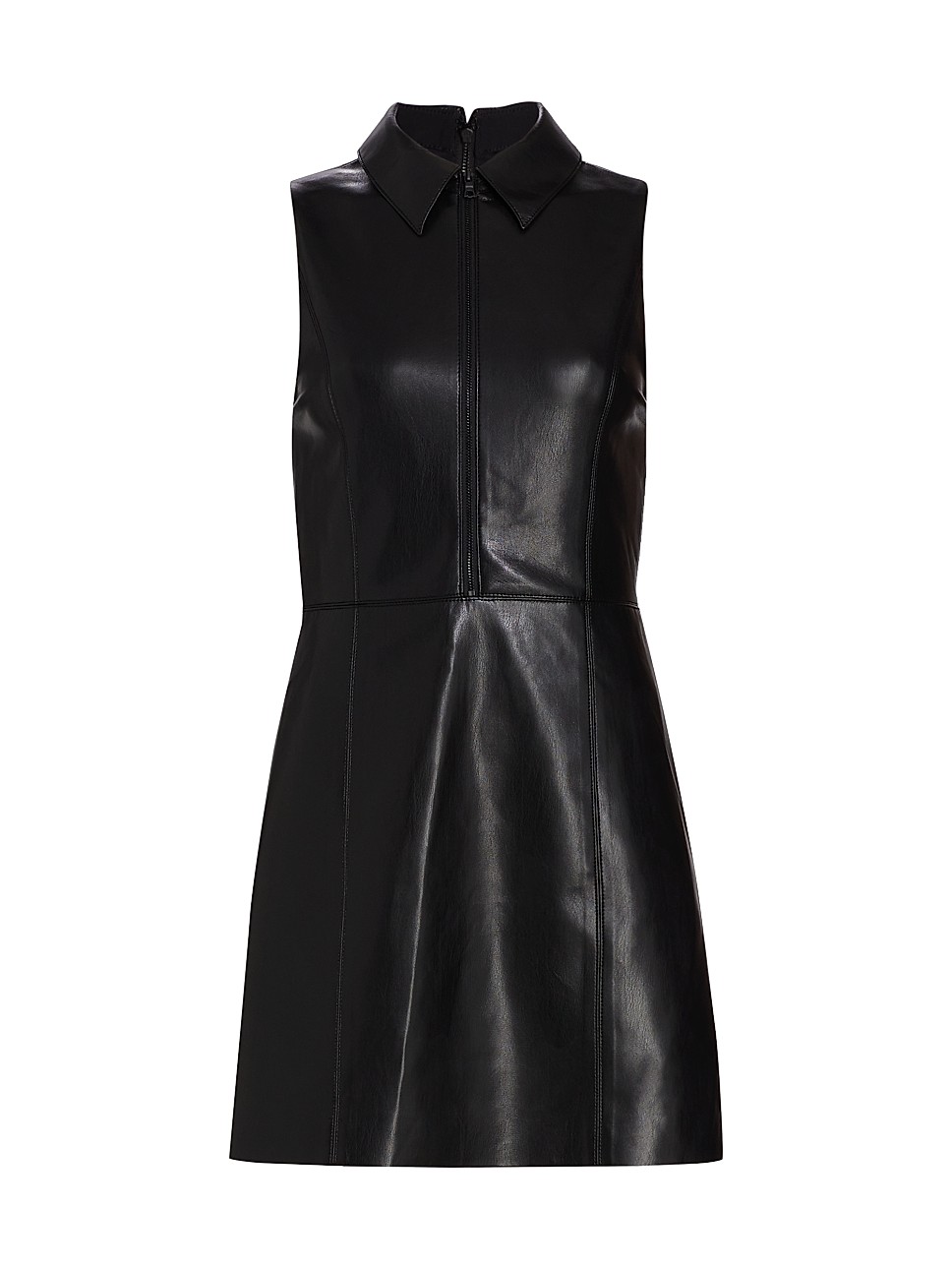 Ellis Zip-Front Vegan Leather Minidress | Saks Fifth Avenue