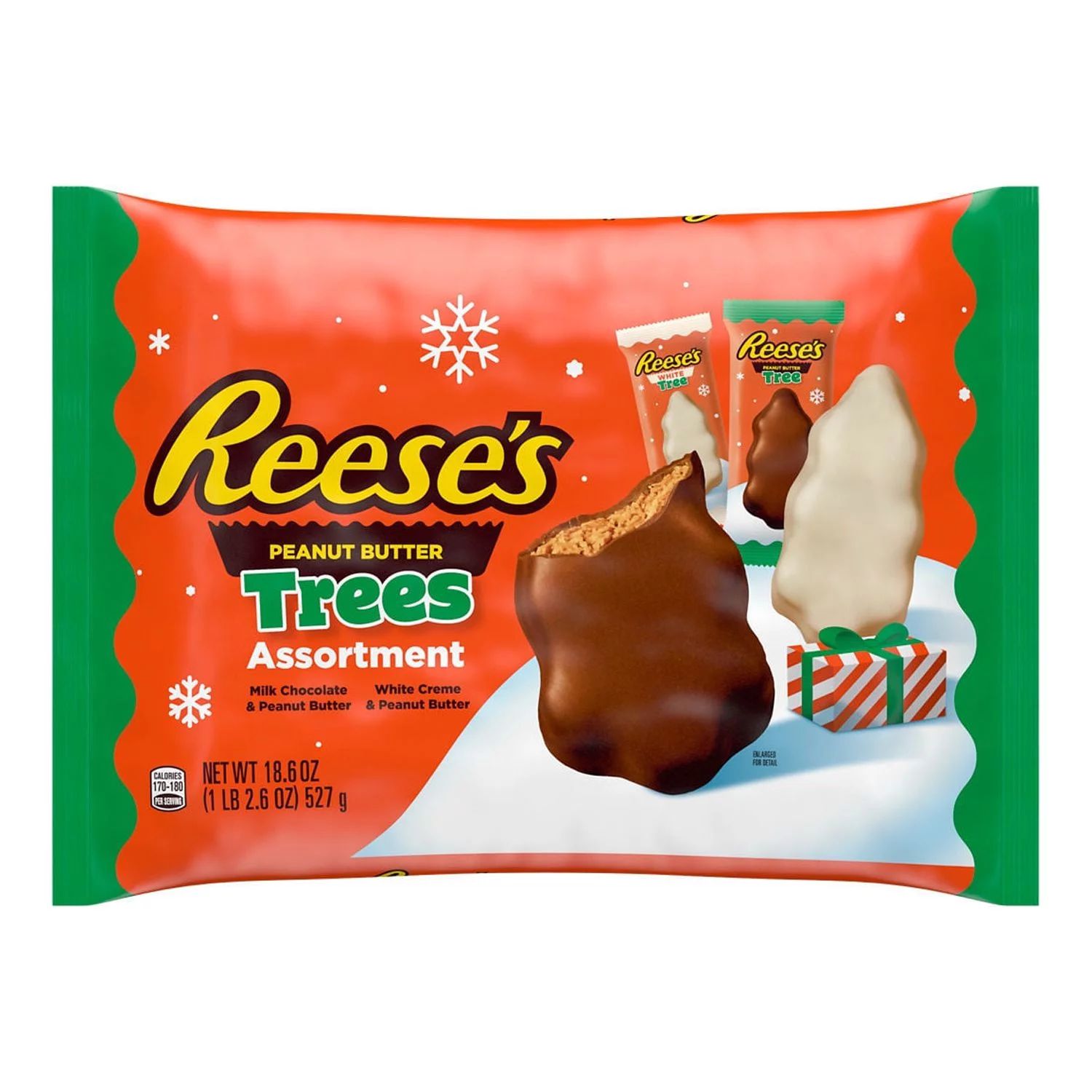 Reese's Assorted Milk Chocolate and White Creme Peanut Butter Trees Christmas Candy, Bag 18.6 oz | Walmart (US)