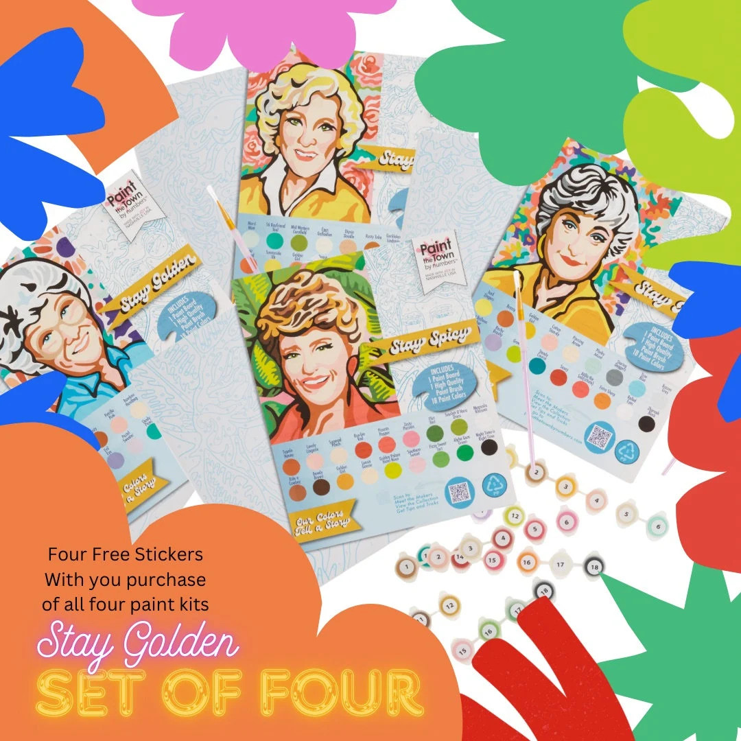 Paint by Number ~ Set of All Four Golden Girl Kits ~ 8”x10” ~ Get Four Dishwasher Safe 2”x2... | Etsy (US)