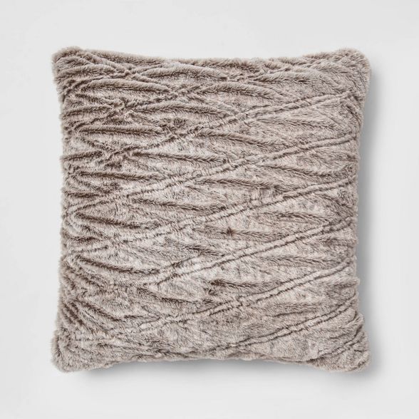Euro Solid Ruched Faux Fur Throw Pillow - Threshold™ | Target