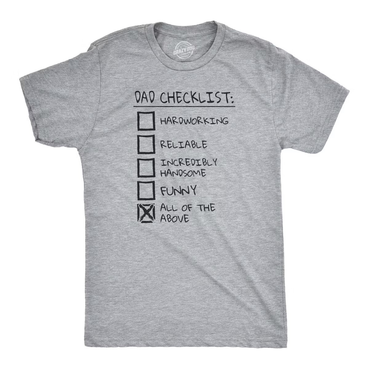 Mens Dad Checklist T Shirt Funny Fathers Day Tee Dad Gift Ideas - Crazy Dog Men's T Shirt | Target