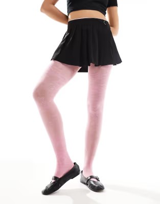 Monki lace tights in pink | ASOS (Global)