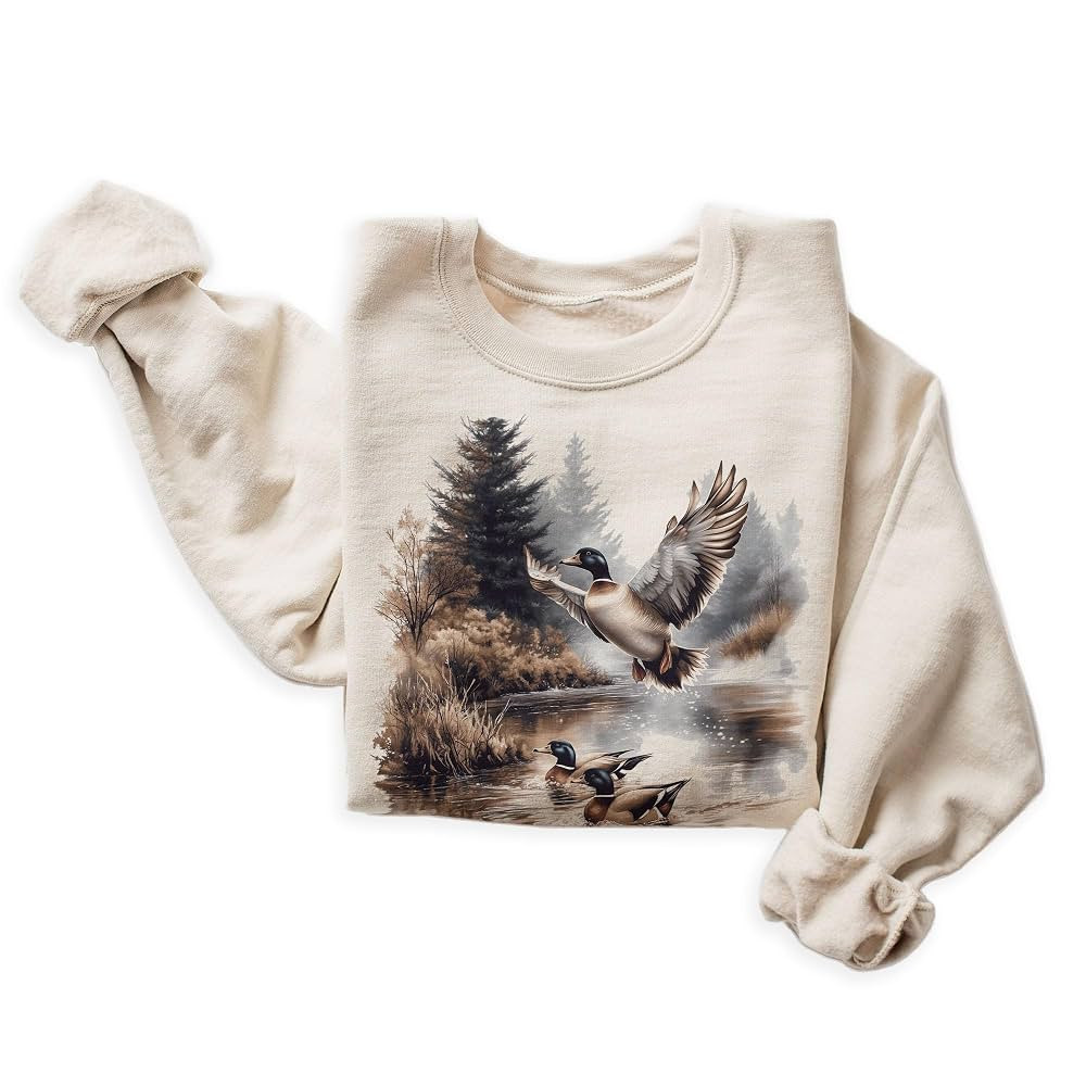 Vintage Mallard Ducks Wilderness Scene Sweatshirt - 90s Vintage Duck Pond Sweatshirt - Scenic Fal... | Amazon (US)