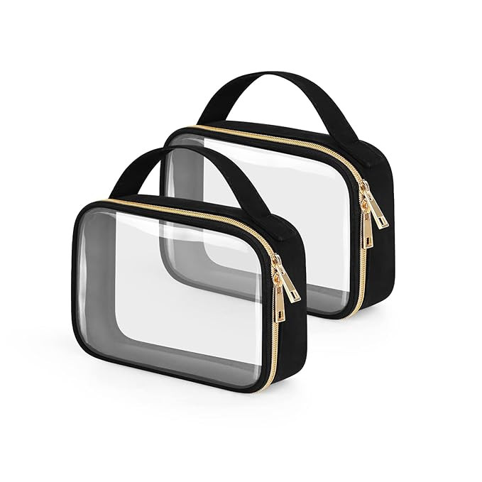 Wedama TSA Approved Toiletry Bag, 2 Pack Clear Makeup Bags with Handles, Quart Size Clear Toiletr... | Amazon (US)