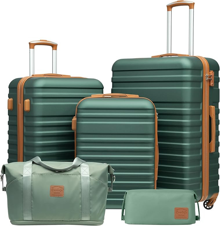 Coolife Suitcase Set 3 Piece Luggage Set Carry On Hardside Luggage with TSA Lock Spinner Wheels (... | Amazon (US)