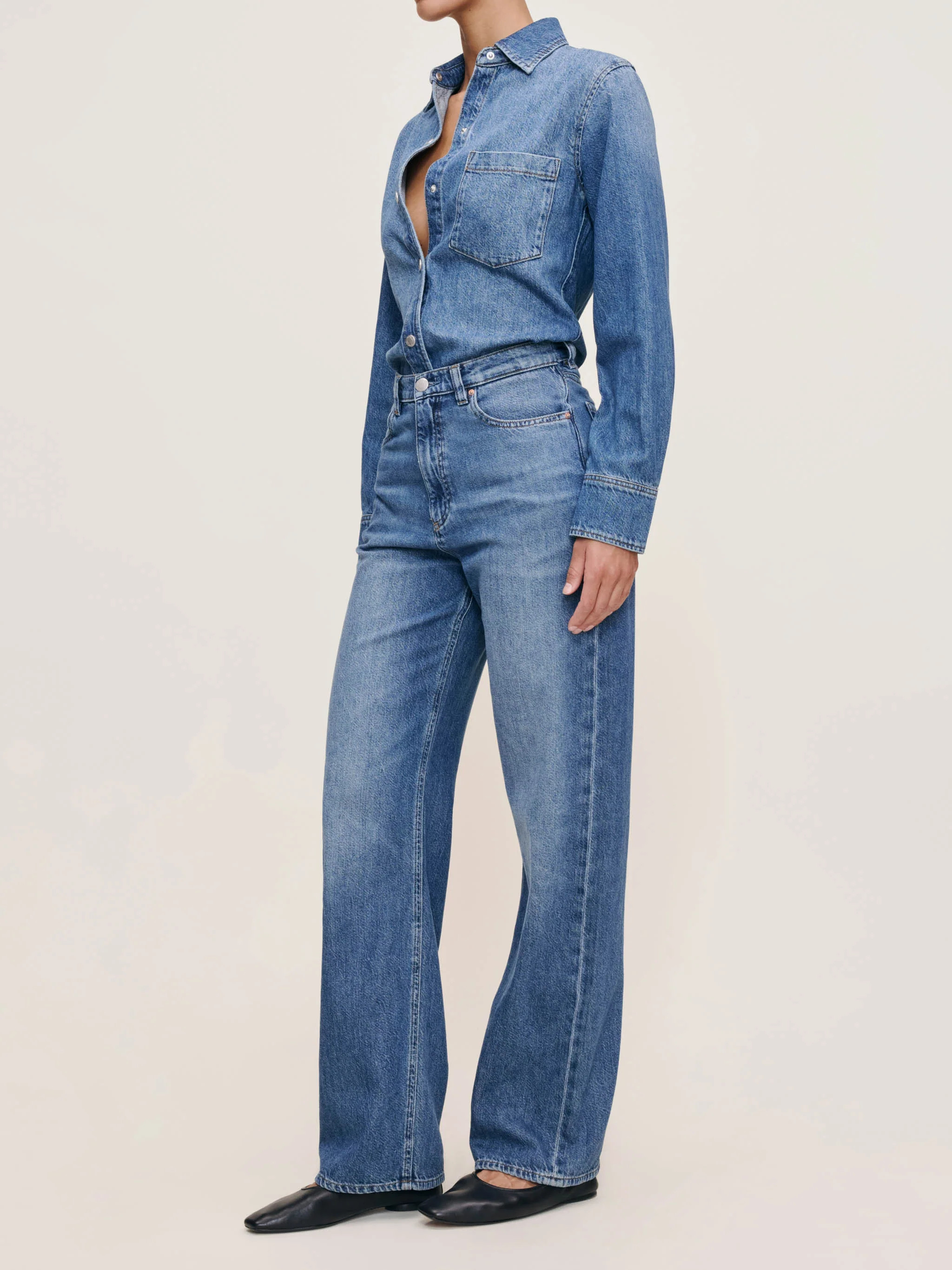 Karmine Refined Wide Leg High Rise 31" Jeans | Lapis | DL 1961 Women