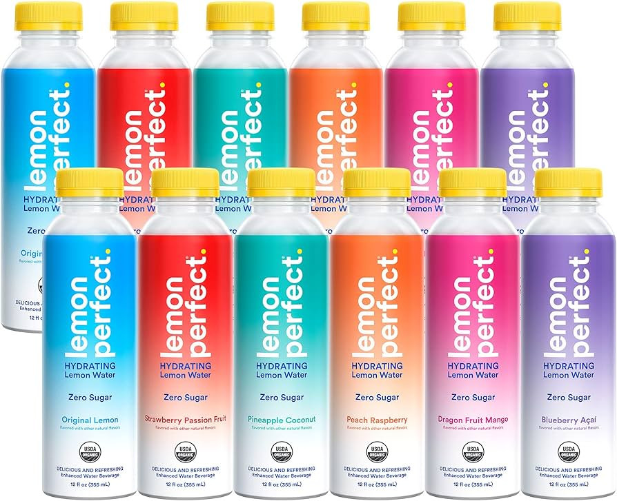 Lemon Perfect, Hydrating Organic Lemon Water, Zero Sugar, Flavored Water, Squeezed from Real Frui... | Amazon (US)