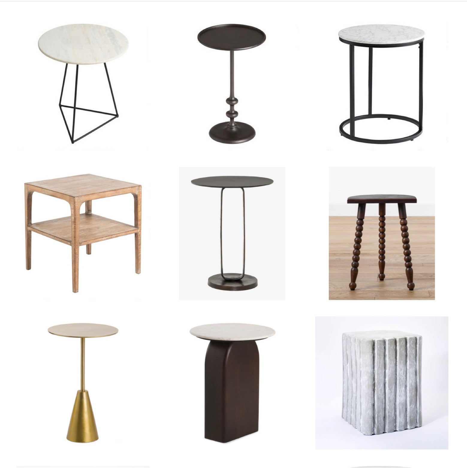 Accent tables in all shapes and sizes. 
Metal side table, marble top table, concrete side table, natural wood accent table. 

#accenttable #sidetable #marbletop #roundaccenttable

#LTKsalealert #LTKhome #LTKFind