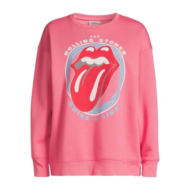 Time and Tru Women’s Rolling Stones Graphic Sweatshirt, Sizes S-XXL - Walmart.com | Walmart (US)