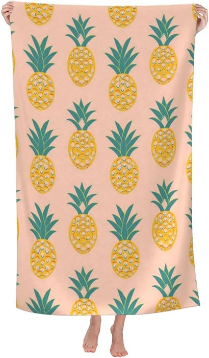 Beach Towel for Women Kids Girls, Pineapple Fruit Themed Sand-Free Microfiber Ultra Soft Lightwei... | Amazon (US)