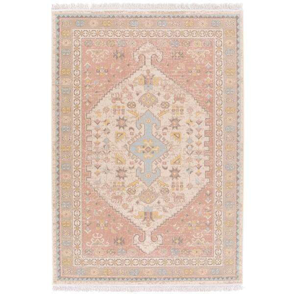 Windsor Traditional Distressed Recycled Area Rug - 5'3" x 7' - Multicolor | Bed Bath & Beyond
