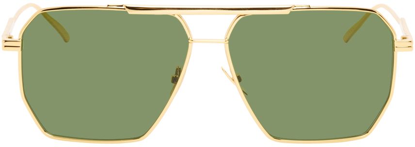 Gold Navigator Sunglasses | SSENSE