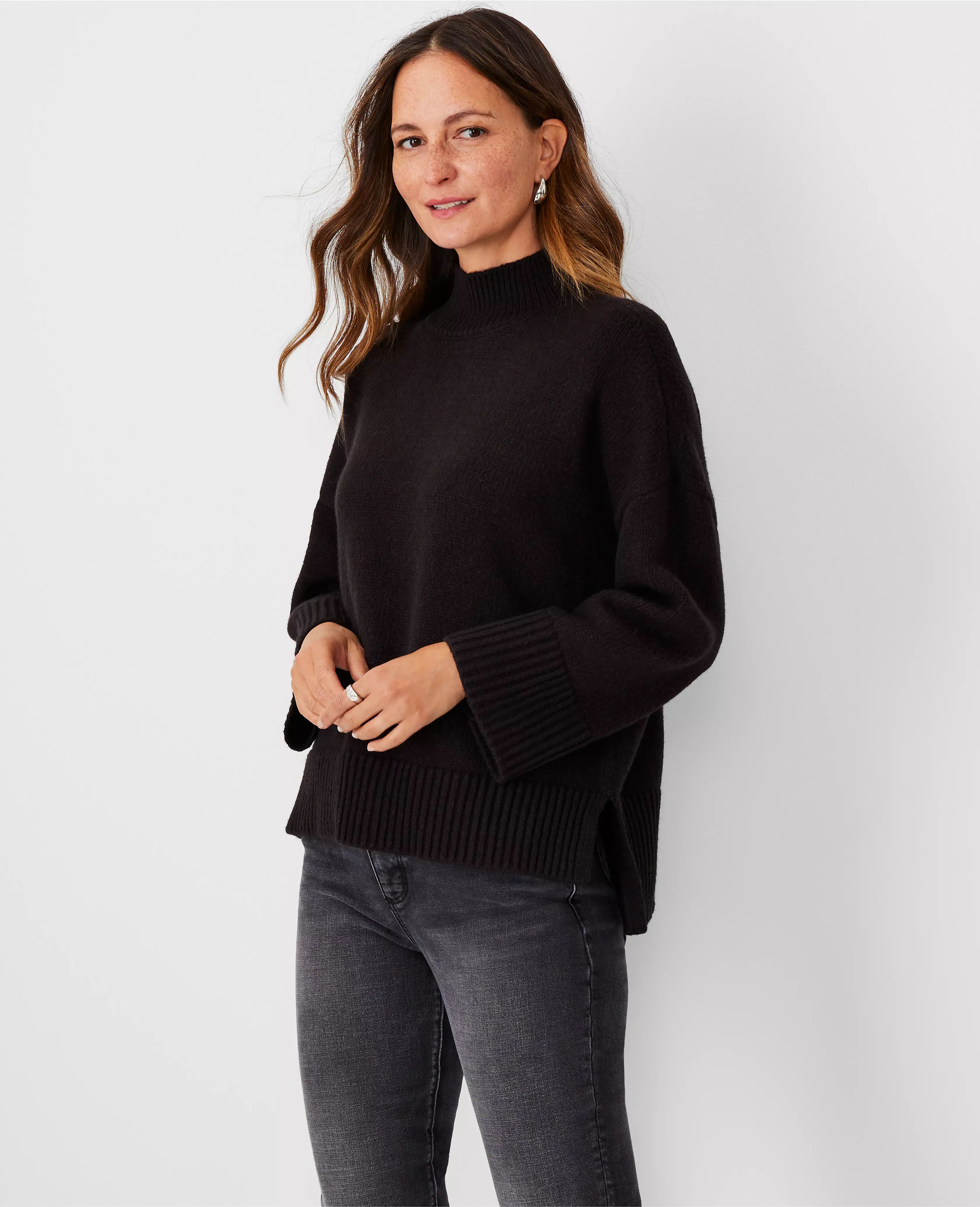 Relaxed Mock Neck Sweater | Ann Taylor (US)