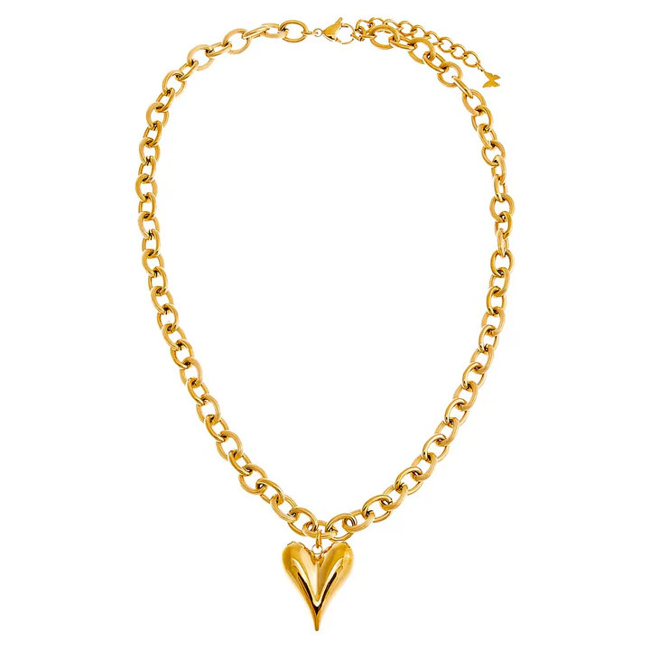 Elongated Puffy Heart Pendant Necklace | Adina Eden