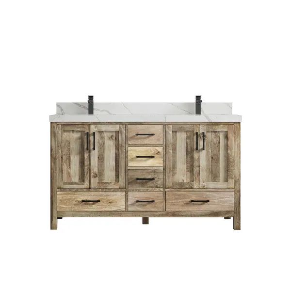 Willow Collections 60 in. W x 22 in. D Malibu Mango Double Sink Bathroom Vanity with Countertop | Bed Bath & Beyond