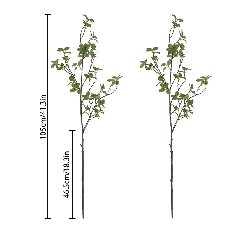 Dakota Fields 2 Pcs Artificial Greenery Stems,  Fake Plants Branches Faux Greenery Ficus Twig Lea... | Wayfair North America