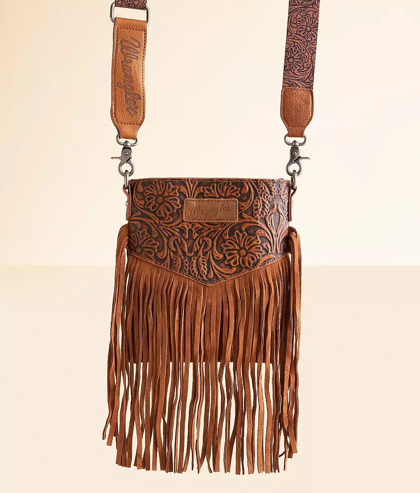Tooled Leather Fringe Purse | Buckle