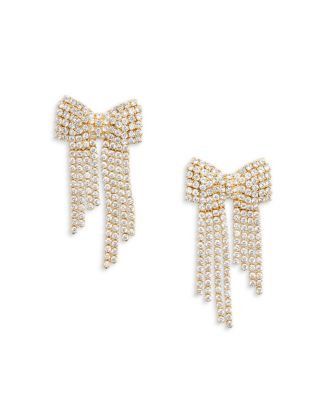 BAUBLEBAR Selena Pav&eacute; Bow Statement Earrings in Gold Tone   Jewelry & Accessories - Bloomi... | Bloomingdale's (US)