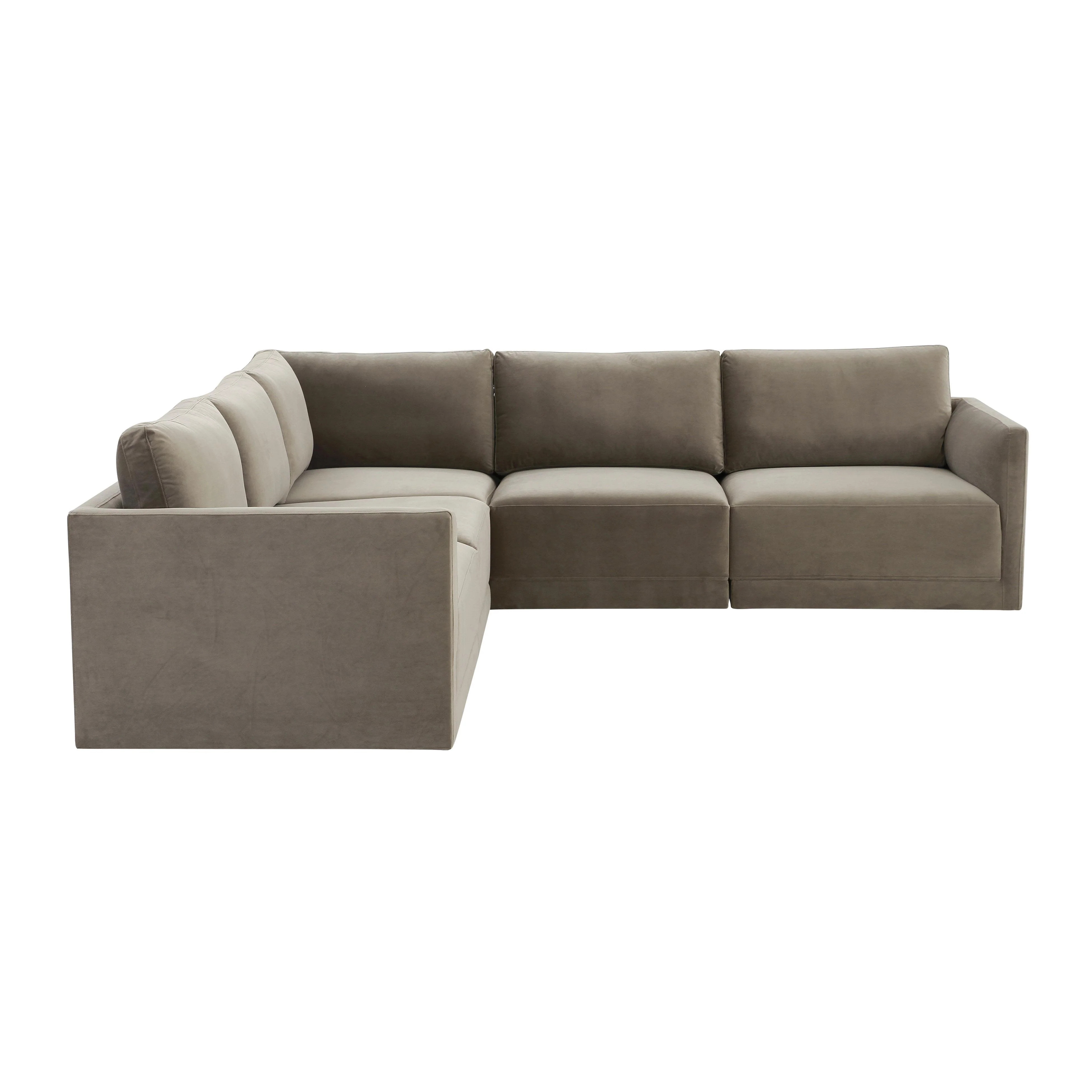Willow Velvet Modular 5-Piece L Sectional | TOV Furniture