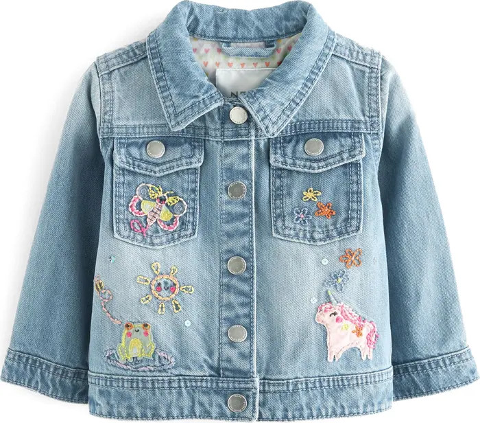 NEXT Kids' Embroidered Unicorn Denim Jacket | Nordstrom | Nordstrom