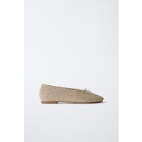 Zara - Metallic Crochet Ballet Flats - Gold - 3½ (8.8 Inches) - Kids | Zara US