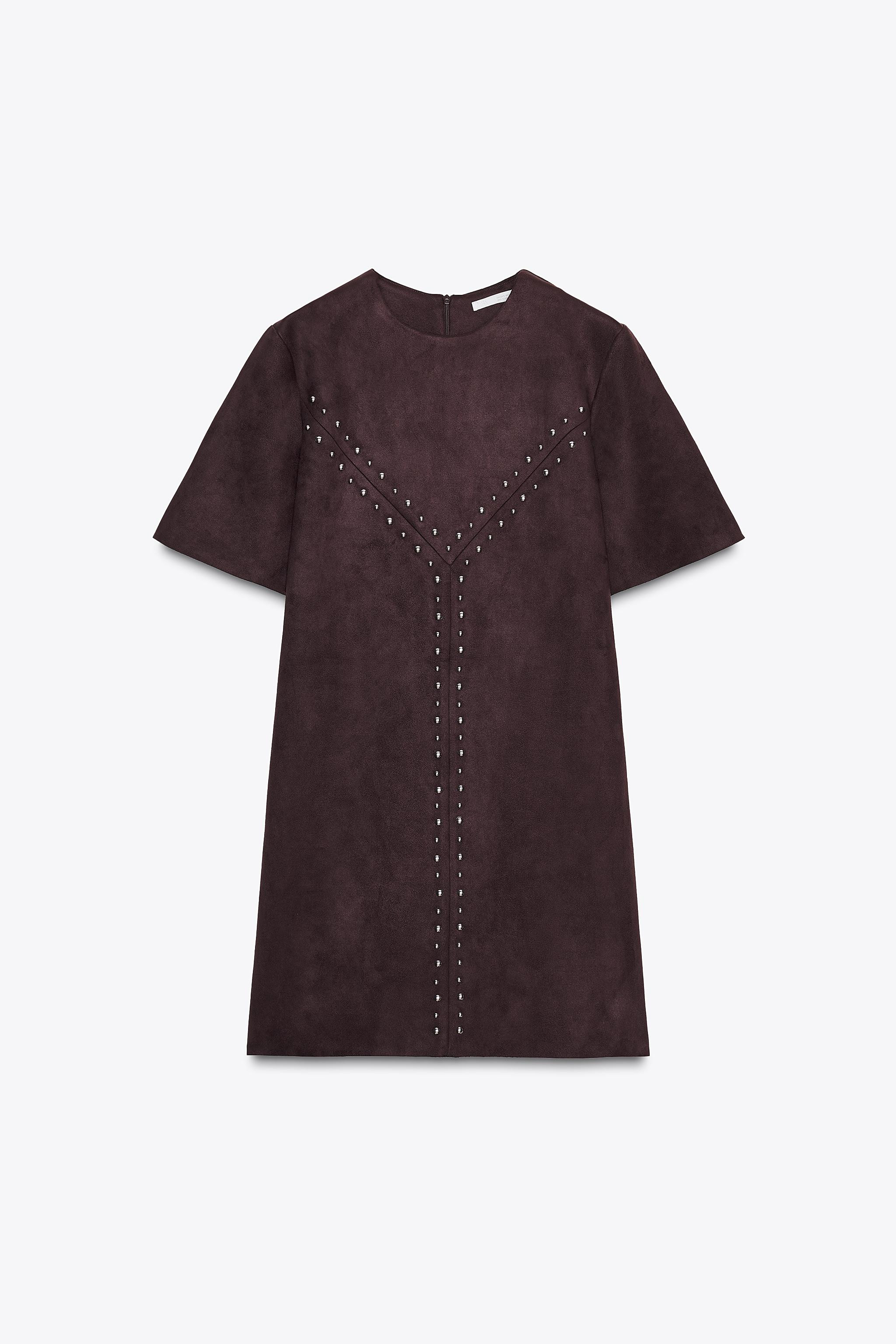 FAUX SUEDE STUDDED DRESS | Zara US