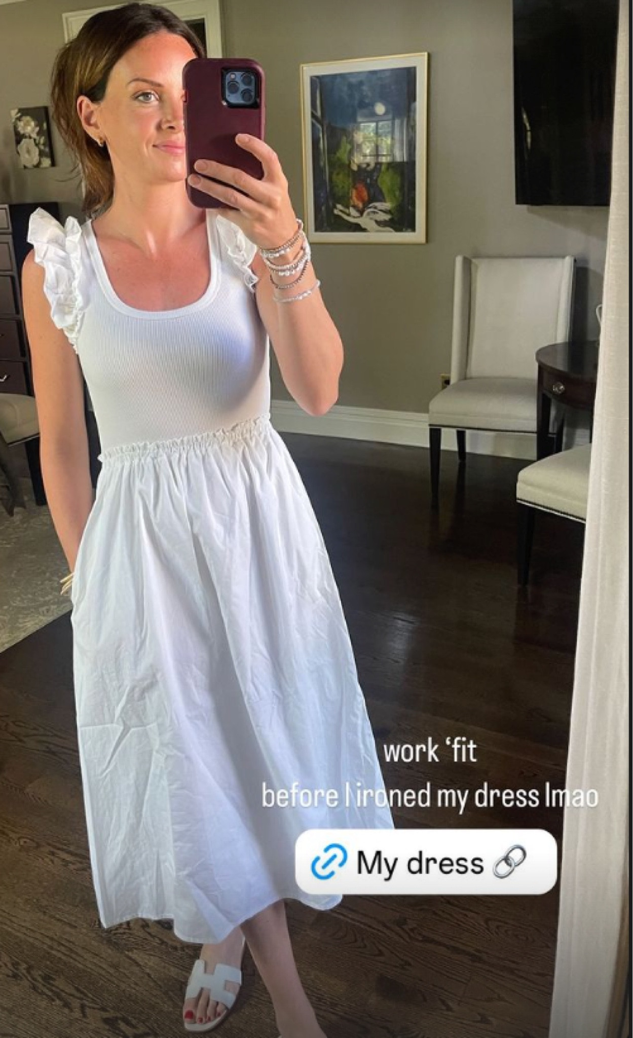 White summer work dress. Steve Madden dress and white sandals. TTS

#LTKSeasonal #LTKWorkwear