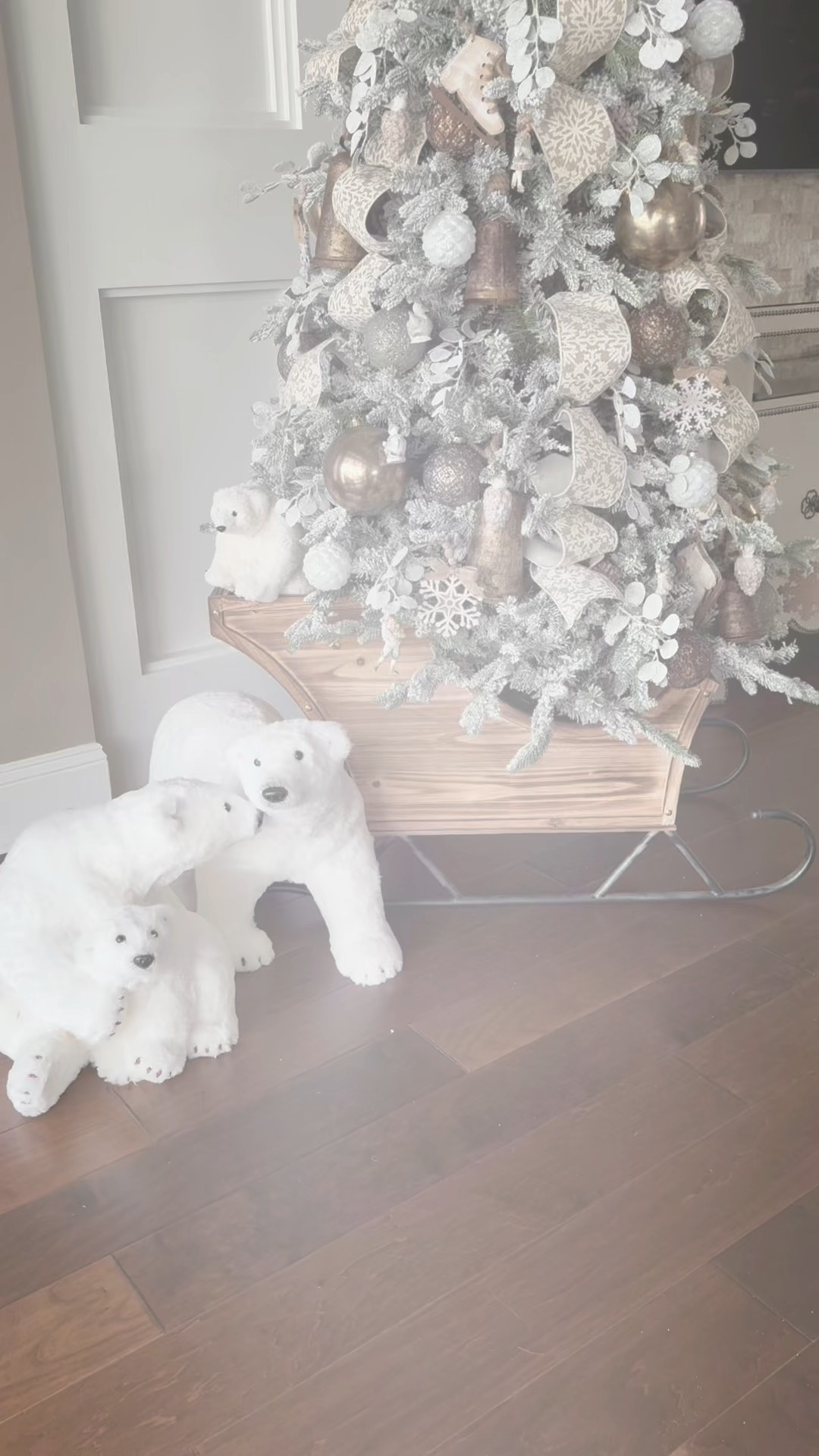 This sleigh immediately gave off “Tree Stand” vibes! It’s a beautiful piece with incredible quality. The most important tip I can give if you plan to use it this way is to measure your tree stand first. The sleigh’s base size is 17” wide x 21” and our 22” stand fits in it perfectly on angle. 

Here’s what I used to create this look:

	•	Flocked picks to give the tree a snowy effect
	•	Frosted eucalyptus picks for added texture
	•	4” wired sparkly snowflake ribbon (Tip: each roll is 5 yards long. I recommend getting at least 4 rolls)
	•	A queen-size white fluffy comforter to create a snowy base under the sleigh
	•	Metal bells hung off the side of the sleigh, which can also be placed throughout the tree
	•	Adorable polar bears (currently unavailable, but I’ll let you know as soon as they’re back in stock!)

The ornaments? Absolutely stunning, and all from Sullivans! 
.
.
.
.
#christmastreedescor #christmastreeidea #christmasdiy #christmasornaments #christmastreestand #holdmyeggnog

#LTKStyleTip #LTKHome #LTKSeasonal