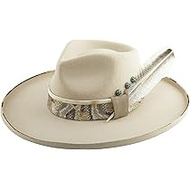 FEMSÉE Fedora Hats for Women Vintage Wide Brim Hat Western 100% Australian Wool Pencil Brim Felt... | Amazon (US)