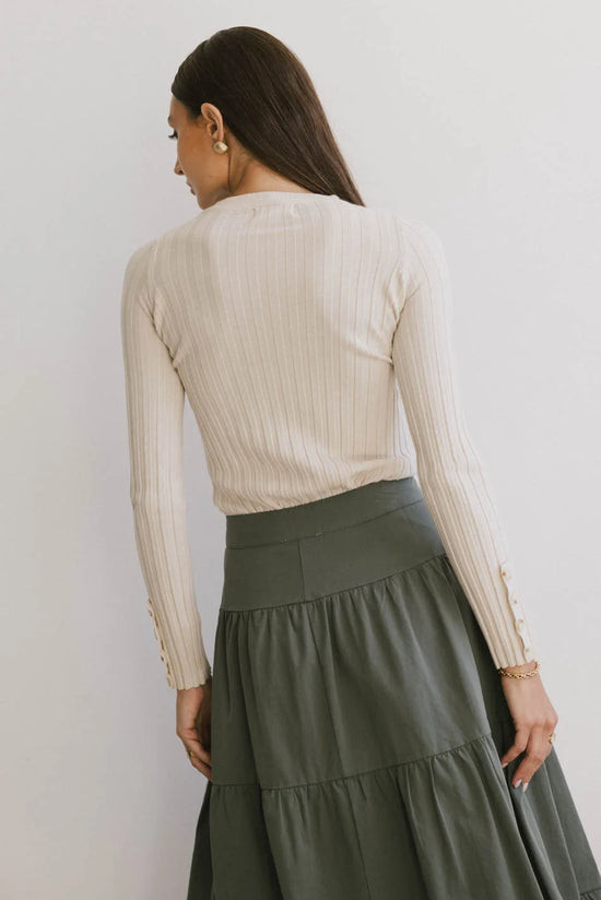 Lonnie Button Sleeve Sweater in Oatmeal | Böhme US