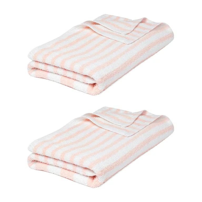 Star Linen Striped Pink Cotton Beach Towel Set (3 Piece) | Walmart (US)
