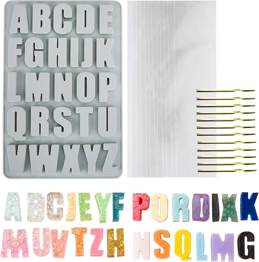 26 Large Letters Silicone Mold Alphabet Crayon Mold Chocolate Mold | Amazon (US)