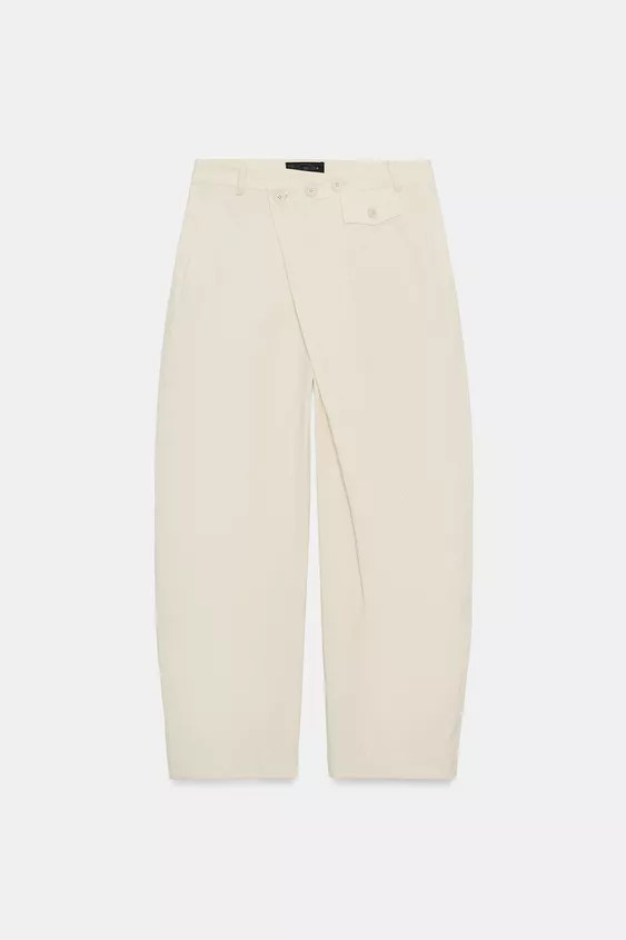 ZW COLLECTION WRAP BUTTON PANTS | Zara US