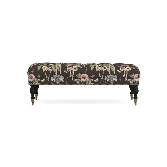 Fairfax Bench, Turned Leg with Tufted Top (51"-61") | Williams-Sonoma