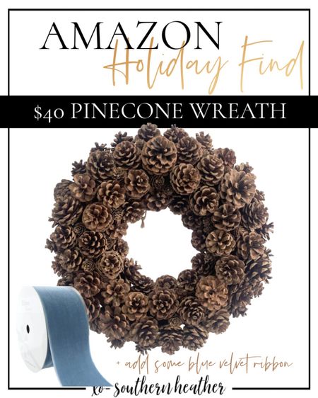 A wreath for the entire winter season! This pinecone wreath is perfect for Christmas and beyond! 

#LTKSeasonal