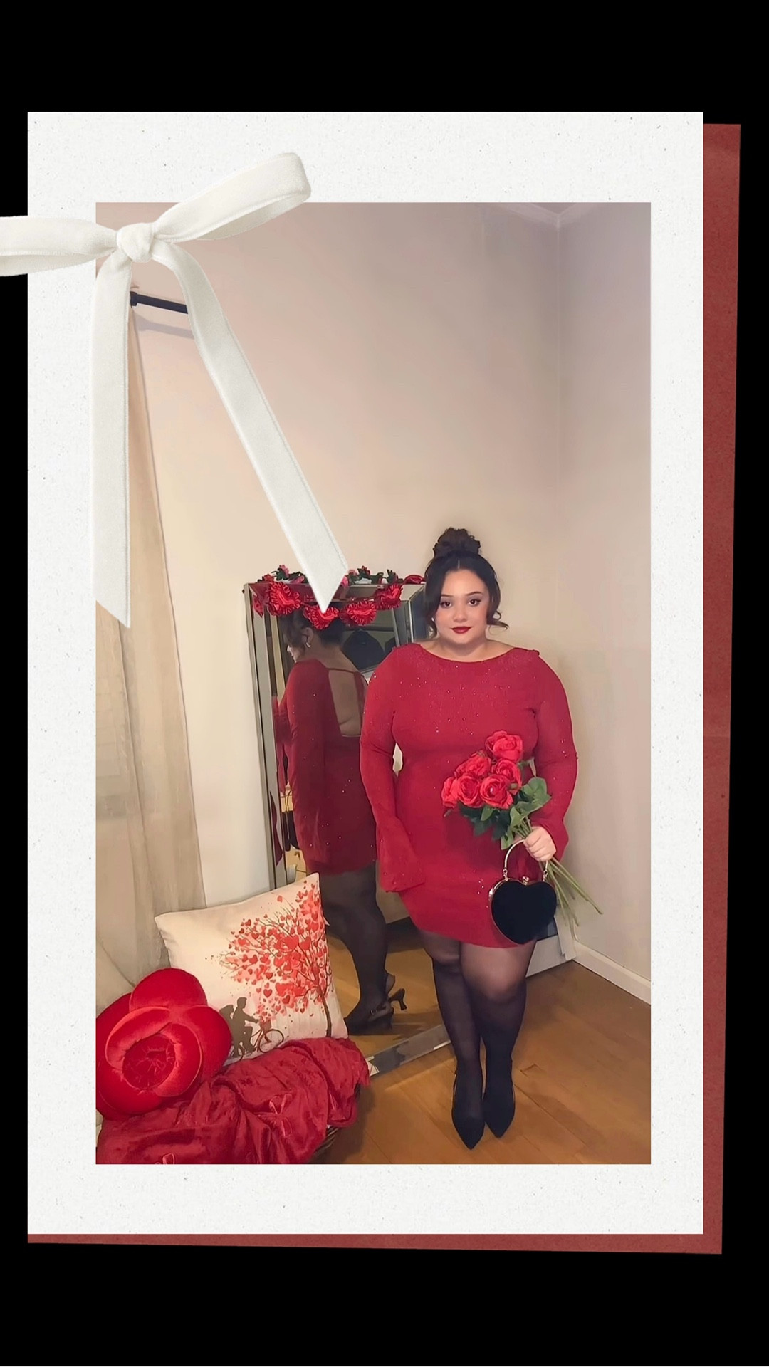 Red lips, flirty fits, and Valentine’s bliss. 💋✨
———
The perfect dress to celebrate Galentine’s and Valentine’s Day.
💃🏻🖤 Dress and accessories are from Amazon 

#LTKootd #LTKValentine #LTKMidsize