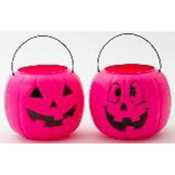 Way To Celebrate Halloween Pumpkin Treat Pail, Pink - Walmart.com | Walmart (US)