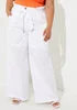 Linen Blend Paperbag Pants | Ashley Stewart