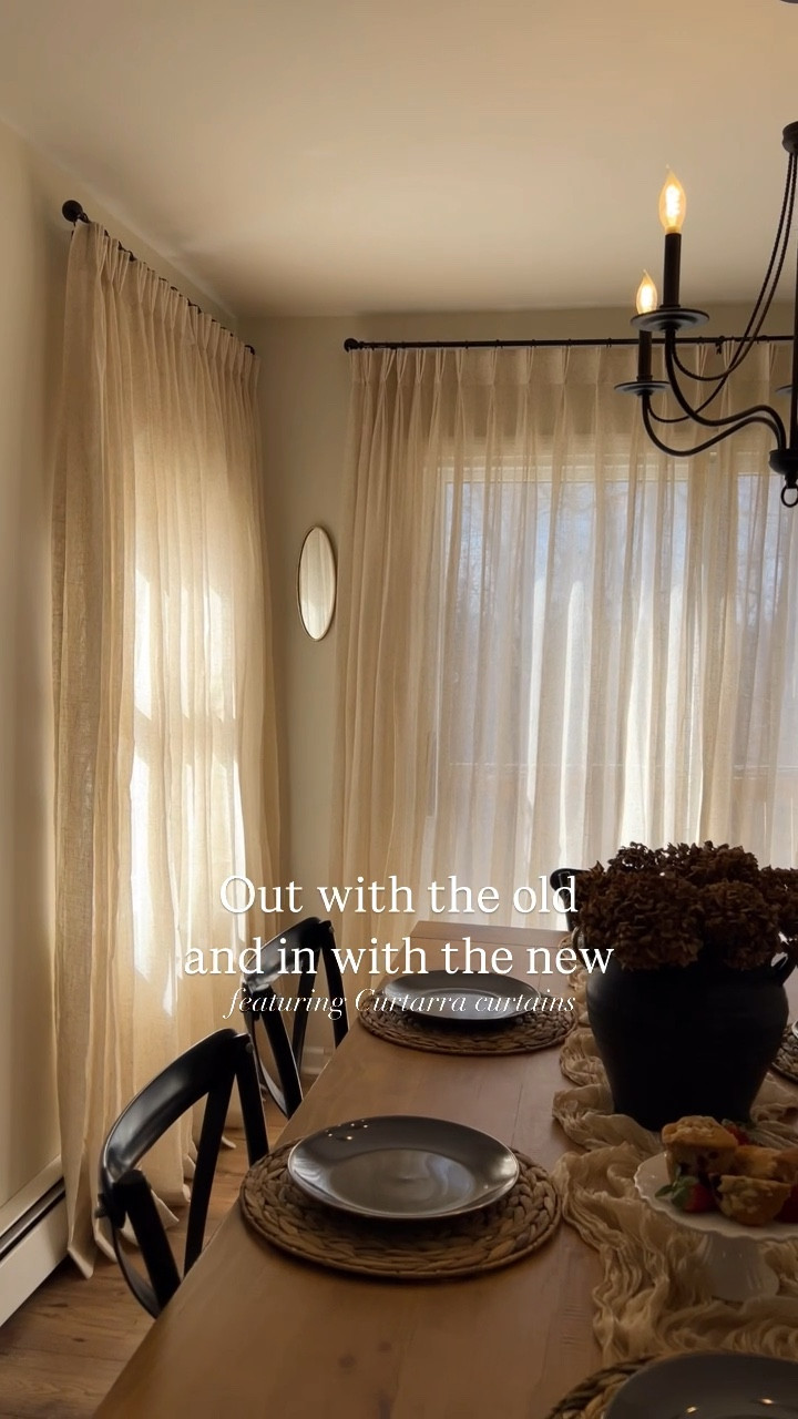 Finally said goodbye to the curtain clips! Loving the fullness, texture and color of these 😍 operation dreamy dining room underway 

You can use code CO12 to save some coins 😌 

#LTKWatchNow #LTKHome