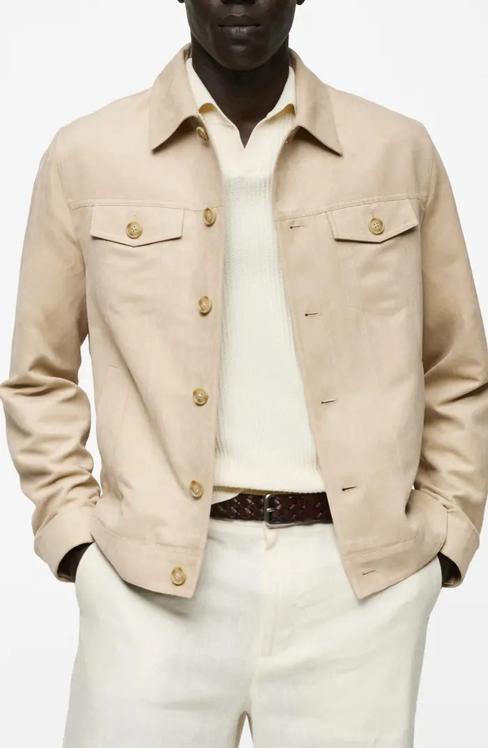 Suede Effect Trucker Jacket | Nordstrom