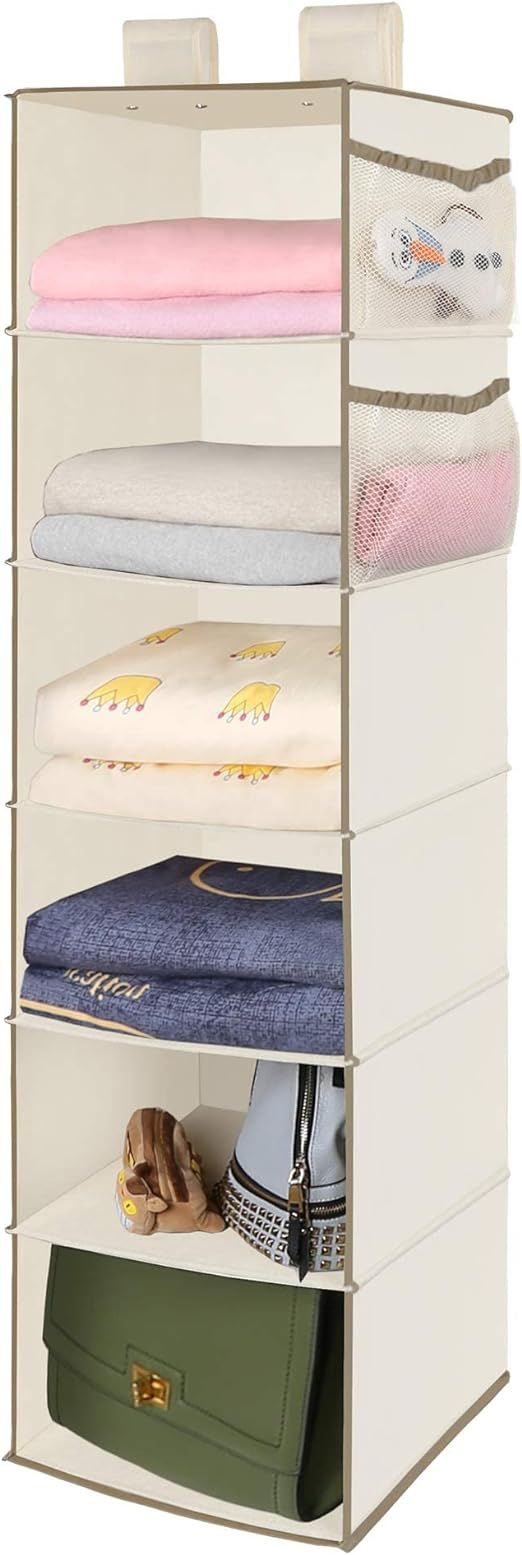 MAX Houser 6 Tier Shelf Hanging Closet Organizer, Closet Hanging Shelf with 2 Widen Straps for St... | Amazon (US)