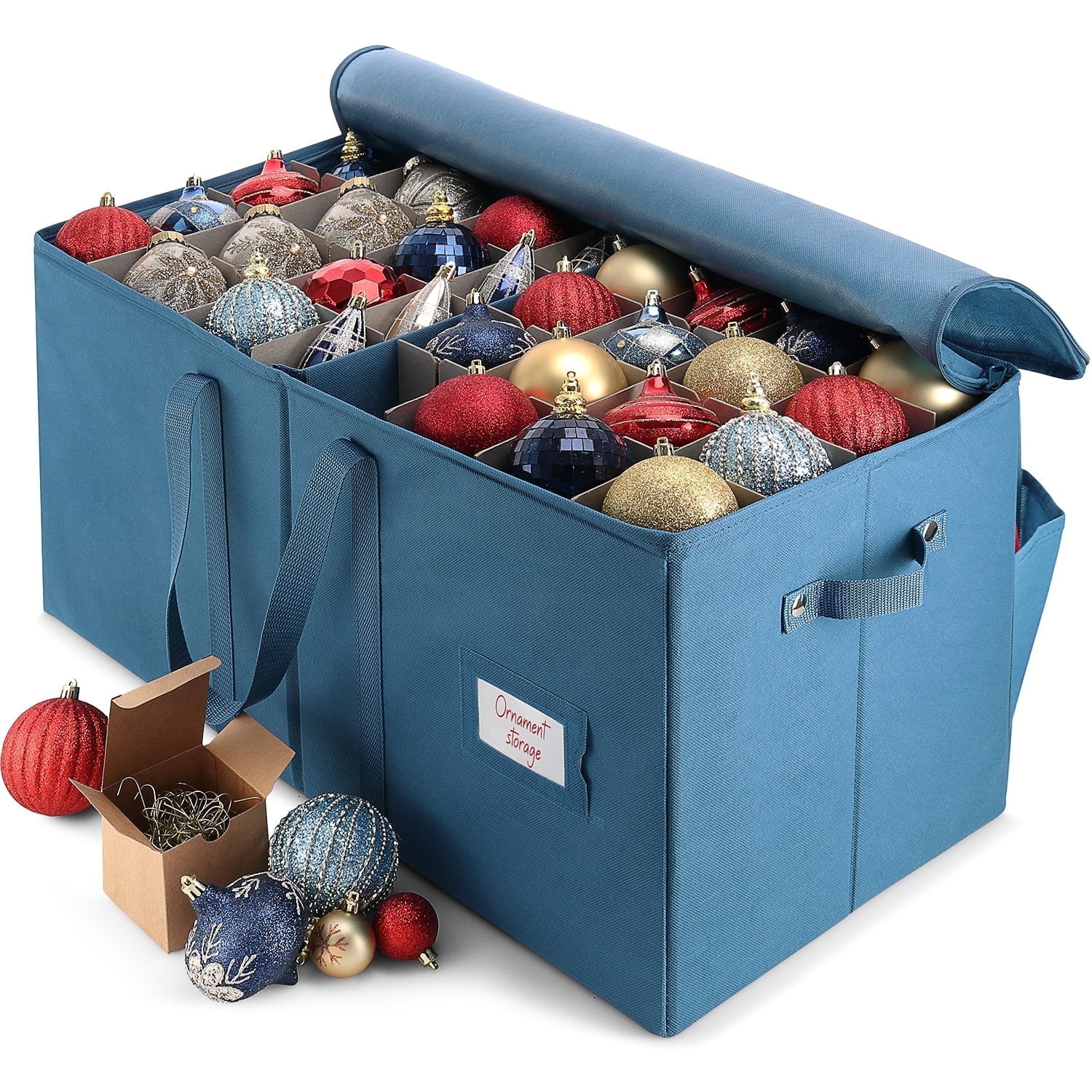 Hearth & Harbor Large Christmas Ornament Storage Box - Fits up to 124 Holiday Ornaments | Walmart (US)