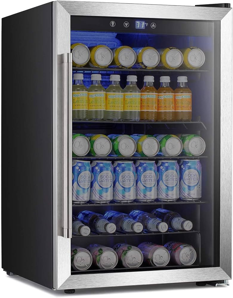 Beverage Refigerator -145 Can Mini Fridge with Glass Door for Soda Beer or Wine,Small Drink Dispe... | Amazon (US)
