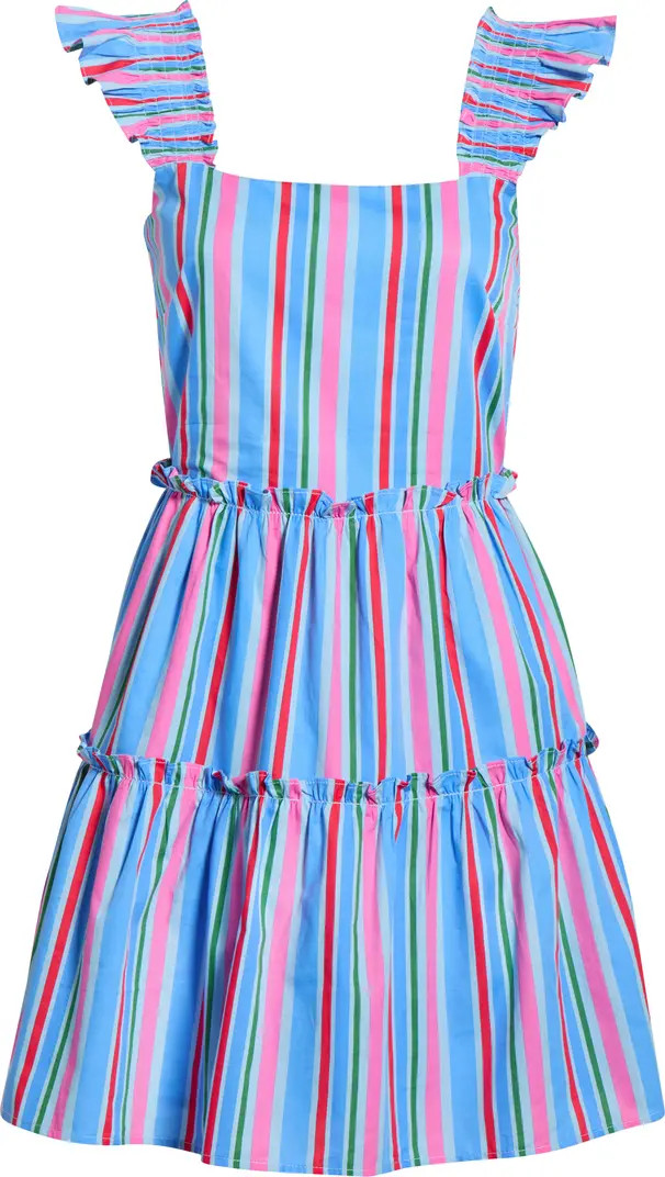 Jaimie Stripe Ruffle Tiered Minidress | Nordstrom