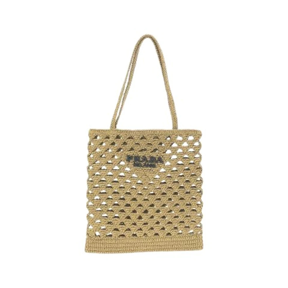 Prada Vintage, Vintage Tote Bags, female, Beige, ONE SIZE, Pre-owned Crochet Bag | Miinto UK Ltd