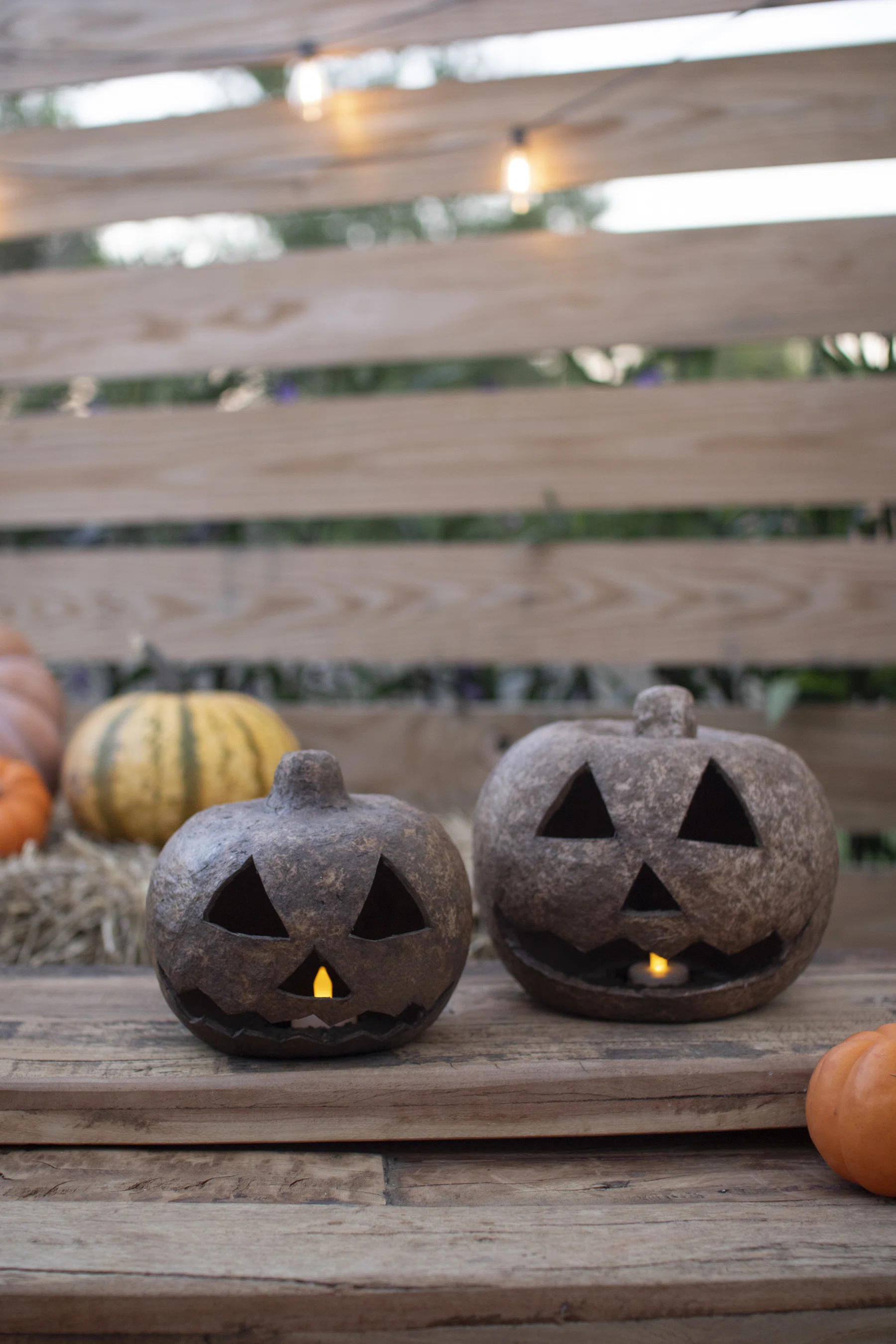 Kalalou Paper Mache Jack-O-Lanterns – 7.5" Tall Handmade Halloween Lanterns, Set of 2 | Wayfair North America