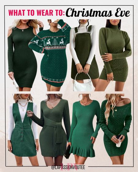 Green sweater dresses to wear to Christmas Eve 🎄

#LTKHoliday #LTKstyletip #LTKSeasonal